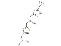 1-(5-cyclopropyl-1H-pyrazol-3-yl)-N-({4-[(dimethylamino)methyl]-2-thienyl}methyl)-N-methylmethanamine