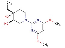 (3R*,4R*)-1-(4,6-dimethoxypyrimidin-2-yl)-4-ethylpiperidine-3,4-diol