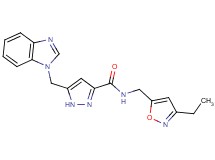 5-(1H-benzimidazol-1-ylmethyl)-N-[(3-ethyl-5-isoxazolyl)methyl]-1H-pyrazole-3-carboxamide