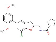 N-{[7-chloro-5-(2,5-dimethoxyphenyl)-2,3-dihydro-1-benzofuran-2-yl]methyl}-1-cyclopentene-1-carboxamide