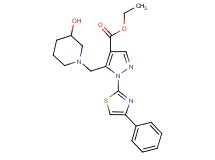 ethyl 5-[(3-hydroxy-1-piperidinyl)methyl]-1-(4-phenyl-1,3-thiazol-2-yl)-1H-pyrazole-4-carboxylate