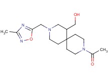 {9-acetyl-3-[(3-methyl-1,2,4-oxadiazol-5-yl)methyl]-3,9-diazaspiro[5.5]undec-1-yl}methanol