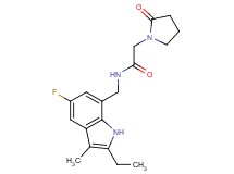 N-[(2-ethyl-5-fluoro-3-methyl-1H-indol-7-yl)methyl]-2-(2-oxopyrrolidin-1-yl)acetamide