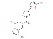 N-(2-hydroxyethyl)-3-(5-methyl-2-furyl)-N-[(1-methyl-1H-imidazol-2-yl)methyl]-1H-pyrazole-5-carboxamide