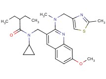 N-cyclopropyl-2-ethyl-N-[(7-methoxy-2-{methyl[(2-methyl-1,3-thiazol-4-yl)methyl]amino}-3-quinolinyl)methyl]butanamide