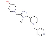 1-({4-methyl-5-[1-(pyridin-4-ylmethyl)piperidin-3-yl]-4H-1,2,4-triazol-3-yl}methyl)piperidin-4-ol