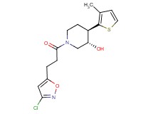 (3S*,4R*)-1-[3-(3-chloroisoxazol-5-yl)propanoyl]-4-(3-methyl-2-thienyl)piperidin-3-ol