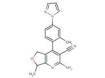 2-amino-7-methyl-4-[2-methyl-4-(1H-pyrazol-1-yl)phenyl]-5,7-dihydrofuro[3,4-b]pyridine-3-carbonitrile