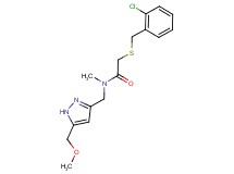 2-[(2-chlorobenzyl)thio]-N-{[5-(methoxymethyl)-1H-pyrazol-3-yl]methyl}-N-methylacetamide