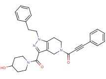1-{[1-(2-phenylethyl)-5-(3-phenyl-2-propynoyl)-4,5,6,7-tetrahydro-1H-pyrazolo[4,3-c]pyridin-3-yl]carbonyl}-4-piperidinol