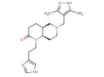 (4aS*,8aR*)-6-[(3,5-dimethyl-1H-pyrazol-4-yl)methyl]-1-[2-(1H-imidazol-4-yl)ethyl]octahydro-1,6-naphthyridin-2(1H)-one