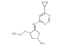 6-cyclopropyl-N-[(3S*,4S*)-4-ethoxy-1-methylpyrrolidin-3-yl]pyrimidin-4-amine