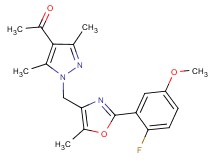 1-(1-{[2-(2-fluoro-5-methoxyphenyl)-5-methyl-1,3-oxazol-4-yl]methyl}-3,5-dimethyl-1H-pyrazol-4-yl)ethanone