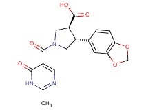 (3S*,4R*)-4-(1,3-benzodioxol-5-yl)-1-[(2-methyl-6-oxo-1,6-dihydropyrimidin-5-yl)carbonyl]pyrrolidine-3-carboxylic acid