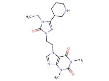 7-{2-[4-ethyl-5-oxo-3-(3-piperidinyl)-4,5-dihydro-1H-1,2,4-triazol-1-yl]ethyl}-1,3-dimethyl-3,7-dihydro-1H-purine-2,6-dione dihydrochloride