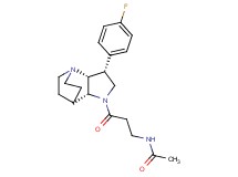 N-{3-[(2R*,3R*,6R*)-3-(4-fluorophenyl)-1,5-diazatricyclo[5.2.2.0~2,6~]undec-5-yl]-3-oxopropyl}acetamide