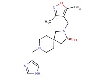 2-[(3,5-dimethyl-4-isoxazolyl)methyl]-8-(1H-imidazol-4-ylmethyl)-2,8-diazaspiro[4.5]decan-3-one