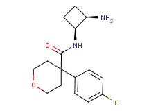 N-[(1S*,2R*)-2-aminocyclobutyl]-4-(4-fluorophenyl)tetrahydro-2H-pyran-4-carboxamide