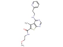 N-(2-methoxyethyl)-5-methyl-4-{[2-(2-pyridinyl)ethyl]amino}thieno[2,3-d]pyrimidine-6-carboxamide