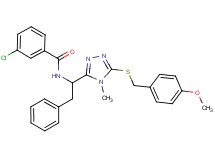3-chloro-N-(1-{5-[(4-methoxybenzyl)thio]-4-methyl-4H-1,2,4-triazol-3-yl}-2-phenylethyl)benzamide