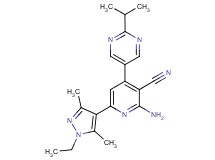 2-amino-6-(1-ethyl-3,5-dimethyl-1H-pyrazol-4-yl)-4-(2-isopropylpyrimidin-5-yl)nicotinonitrile