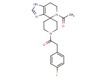 5-acetyl-1'-[(4-fluorophenyl)acetyl]-1,5,6,7-tetrahydrospiro[imidazo[4,5-c]pyridine-4,4'-piperidine]