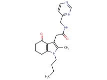 2-(1-butyl-2-methyl-4-oxo-4,5,6,7-tetrahydro-1H-indol-3-yl)-N-(4-pyrimidinylmethyl)acetamide