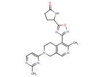 5-{3-[3-methyl-7-(2-methyl-4-pyrimidinyl)-5,6,7,8-tetrahydro-2,7-naphthyridin-4-yl]-1,2,4-oxadiazol-5-yl}-2-pyrrolidinone