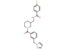 4-fluoro-N-({1-[3-(1H-pyrazol-1-ylmethyl)benzoyl]-3-piperidinyl}methyl)benzamide