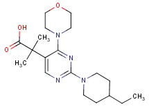 2-[2-(4-ethylpiperidin-1-yl)-4-morpholin-4-ylpyrimidin-5-yl]-2-methylpropanoic acid