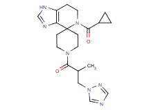 5-(cyclopropylcarbonyl)-1'-[2-methyl-3-(1H-1,2,4-triazol-1-yl)propanoyl]-1,5,6,7-tetrahydrospiro[imidazo[4,5-c]pyridine-4,4'-piperidine]