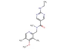 2-(ethylamino)-N-[(4-methoxy-3,5-dimethylpyridin-2-yl)methyl]-N-methylpyrimidine-5-carboxamide