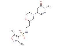 3,5-dimethyl-N-{2-[4-(1-methyl-6-oxo-1,6-dihydro-4-pyridazinyl)-2-morpholinyl]ethyl}-4-isoxazolesulfonamide
