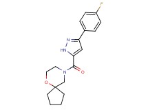 9-{[3-(4-fluorophenyl)-1H-pyrazol-5-yl]carbonyl}-6-oxa-9-azaspiro[4.5]decane