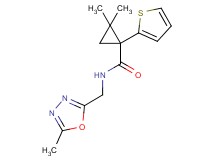 2,2-dimethyl-N-[(5-methyl-1,3,4-oxadiazol-2-yl)methyl]-1-(2-thienyl)cyclopropanecarboxamide