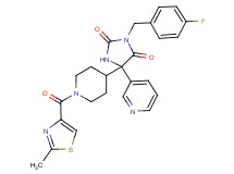 3-(4-fluorobenzyl)-5-{1-[(2-methyl-1,3-thiazol-4-yl)carbonyl]-4-piperidinyl}-5-(3-pyridinyl)-2,4-imidazolidinedione