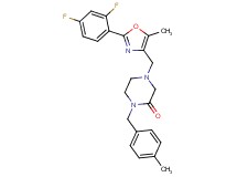 4-{[2-(2,4-difluorophenyl)-5-methyl-1,3-oxazol-4-yl]methyl}-1-(4-methylbenzyl)-2-piperazinone