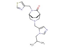 (1S*,5R*)-3-[(1-isobutyl-1H-imidazol-5-yl)methyl]-6-(1,3-thiazol-4-ylmethyl)-3,6-diazabicyclo[3.2.2]nonan-7-one