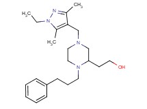 2-[4-[(1-ethyl-3,5-dimethyl-1H-pyrazol-4-yl)methyl]-1-(3-phenylpropyl)-2-piperazinyl]ethanol