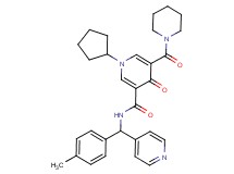 1-cyclopentyl-N-[(4-methylphenyl)(4-pyridinyl)methyl]-4-oxo-5-(1-piperidinylcarbonyl)-1,4-dihydro-3-pyridinecarboxamide