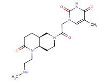 5-methyl-1-{2-[(4aS*,8aR*)-1-[2-(methylamino)ethyl]-2-oxooctahydro-1,6-naphthyridin-6(2H)-yl]-2-oxoethyl}pyrimidine-2,4(1H,3H)-dione