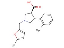 (3S*,4R*)-1-[(5-methyl-2-furyl)methyl]-4-(2-methylphenyl)pyrrolidine-3-carboxylic acid