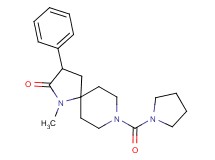 1-methyl-3-phenyl-8-(1-pyrrolidinylcarbonyl)-1,8-diazaspiro[4.5]decan-2-one