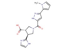 (3S*,4S*)-4-(1H-imidazol-2-yl)-1-{[3-(1-methyl-1H-pyrrol-2-yl)-1H-pyrazol-5-yl]carbonyl}-3-pyrrolidinecarboxylic acid