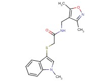 N-[(3,5-dimethylisoxazol-4-yl)methyl]-2-[(1-methyl-1H-indol-3-yl)thio]acetamide