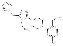 5-ethyl-4-{4-[4-ethyl-5-(1H-pyrazol-1-ylmethyl)-4H-1,2,4-triazol-3-yl]piperidin-1-yl}-2-methylpyrimidine