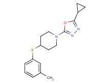 1-(5-cyclopropyl-1,3,4-oxadiazol-2-yl)-4-[(3-methylphenyl)thio]piperidine