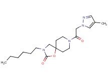 3-hexyl-8-[(4-methyl-1H-pyrazol-1-yl)acetyl]-1-oxa-3,8-diazaspiro[4.5]decan-2-one