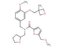 5-(methoxymethyl)-N-{4-methoxy-3-[(3-methyl-3-oxetanyl)methoxy]benzyl}-N-(tetrahydro-2-furanylmethyl)-2-furamide