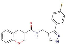 N-{[3-(4-fluorophenyl)-1H-pyrazol-4-yl]methyl}chromane-3-carboxamide